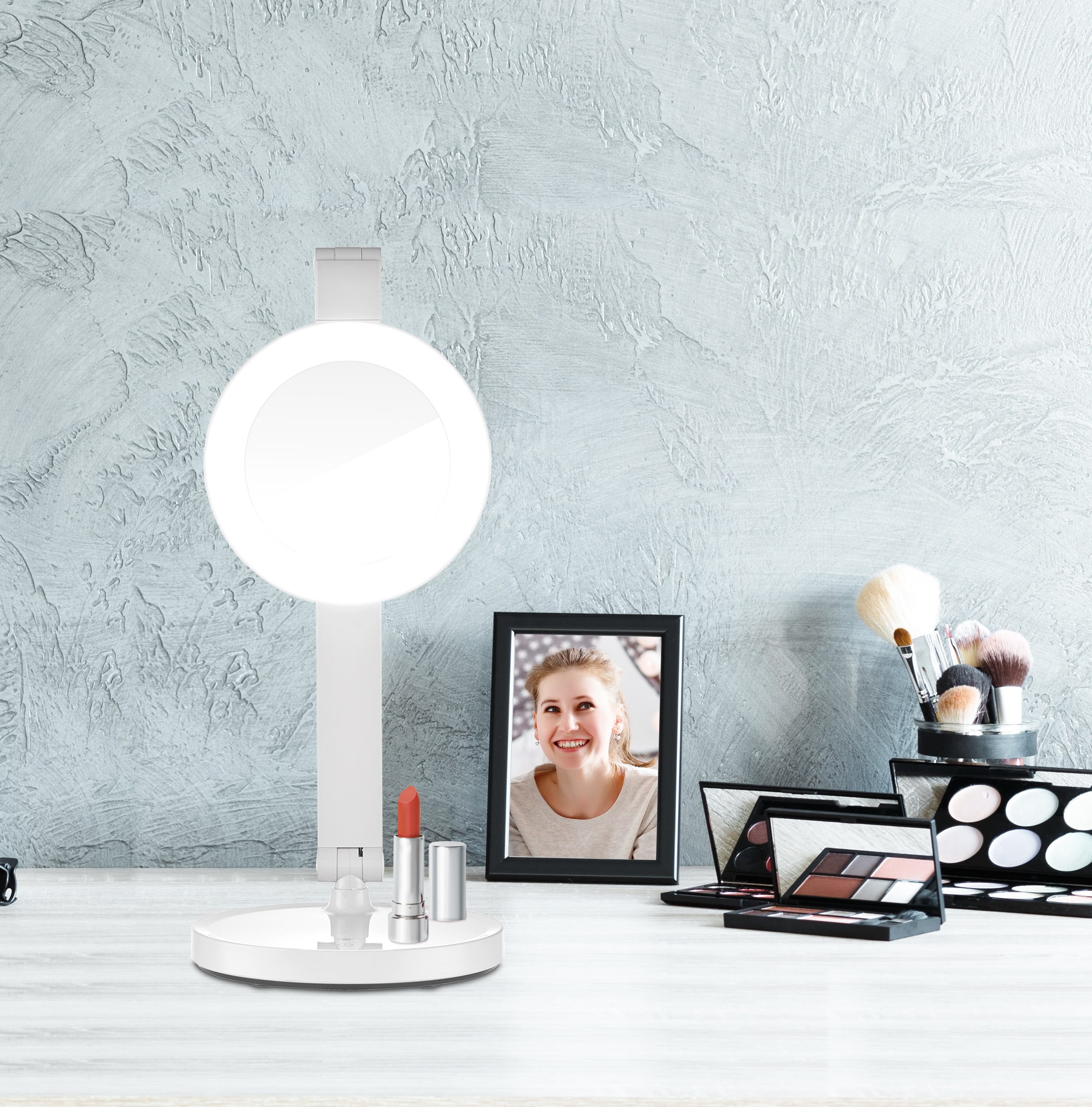 Luminaire LED design de table maquillage gris